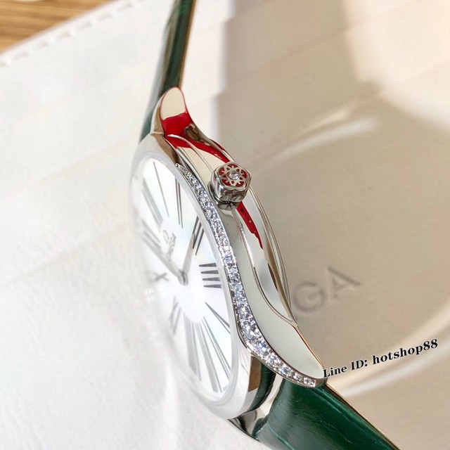 欧米茄机械女款手表 OMEGA超级装原复刻鳄鱼皮女士腕表 gjs2581